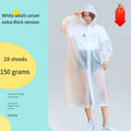 Adult Bundle Mouth Raincoat Non Disposable Thickened Outdoor Travel Climbing Waterproof Rain Gear Universal One Piece Raincoat Oasis Select White 1pcs