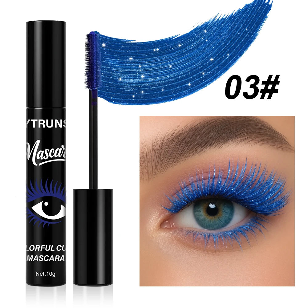 8 Color Glitter Mascara – Waterproof, Lengthening & Volumizing