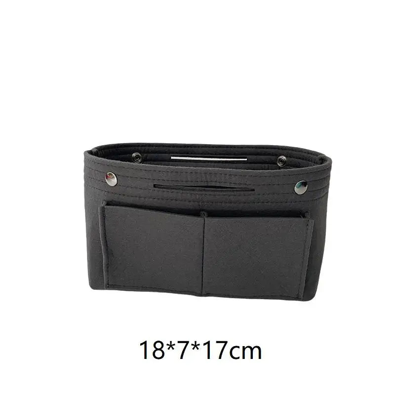 Felt Insert Bag Organizer | Multi-Pocket Travel Cosmetic Tote Bag Insert Organizer Oasis Select Dark gray S