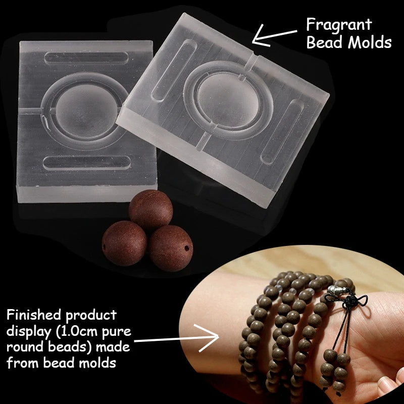 4Set Fragrant Bead Molds Handmade DIY Fragrant Clay Double-sided Pressing Method Hand Bracelet Decor Tools Fragrant Clay Molds Oasis Select