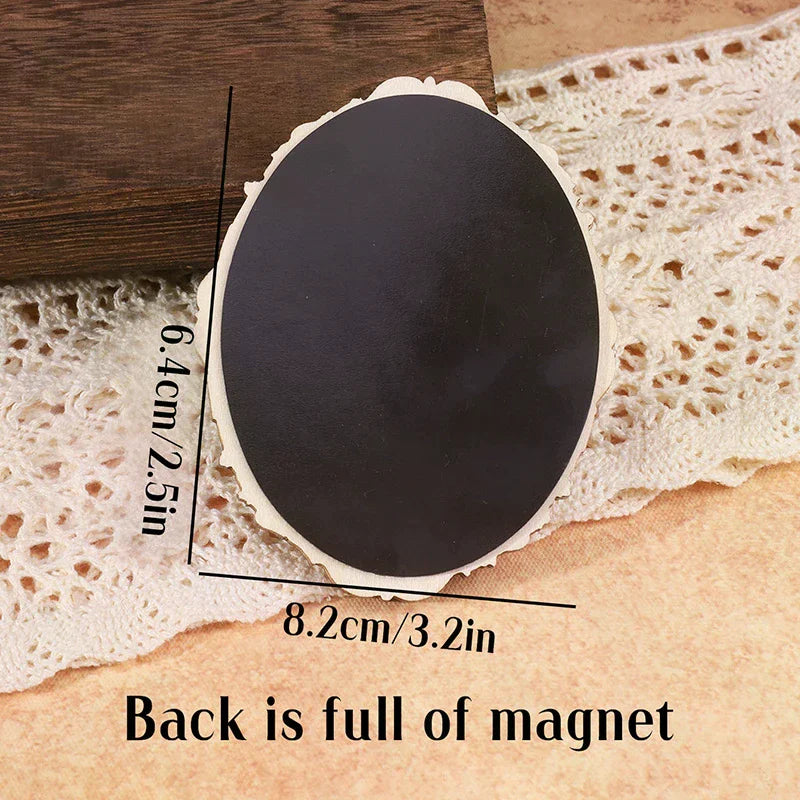1Pc Mini Oval Retro Wooden Photo Frame Fridge Magnet Funny Cat & Haircut Modern Kitchen Decor Durable Refrigerator Ornament Oasis Select