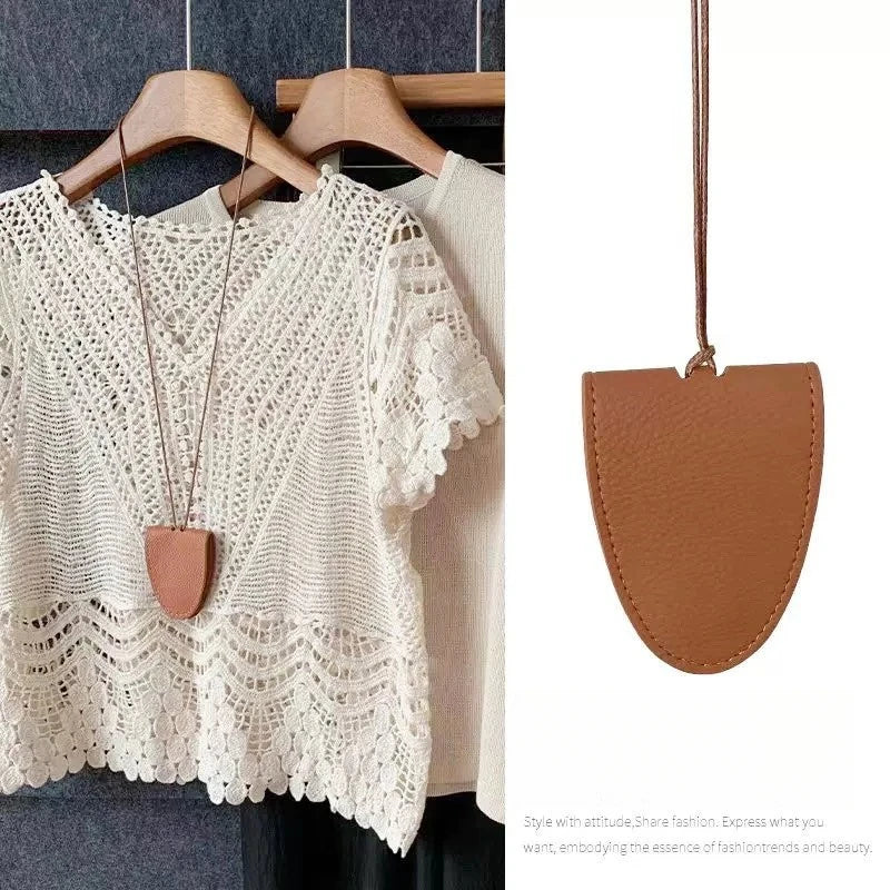 Exquisite and Compact Magnetic Neck Hanging Glasses Bag Necklace Storage Bag Sunglasses Women's Pendant Oasis Select