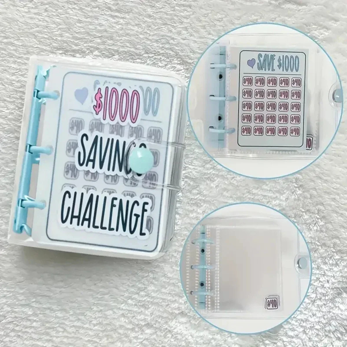 Creative Savings Challenge Binder with Envelope Durable Glossy PVC, Christmas Gift Money Saving Challenge Oasis Select
