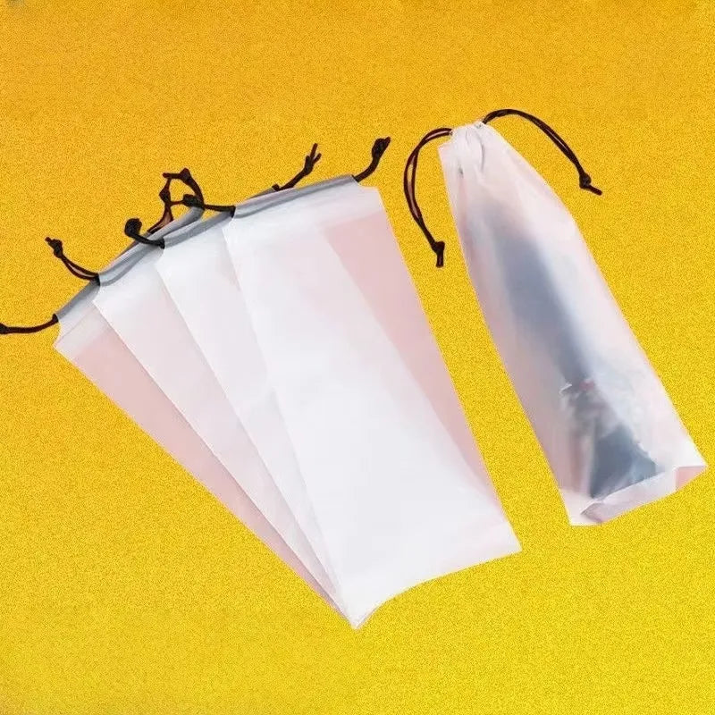 5-40pcs Umbrella Storage Bag, Semi Transparent Plastic Waterproof Umbrella Cover, Portable Drawstring Bag For Home Storage Oasis Select