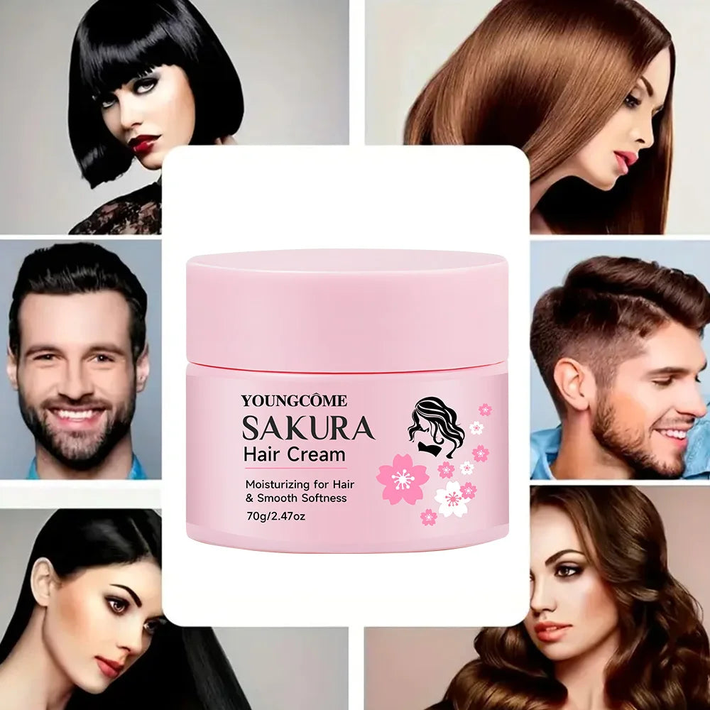 Sakura Hair Cream – Keratin & Argan Oil | Frizz Control & UV Care Hair Treatment Cream Oasis Select