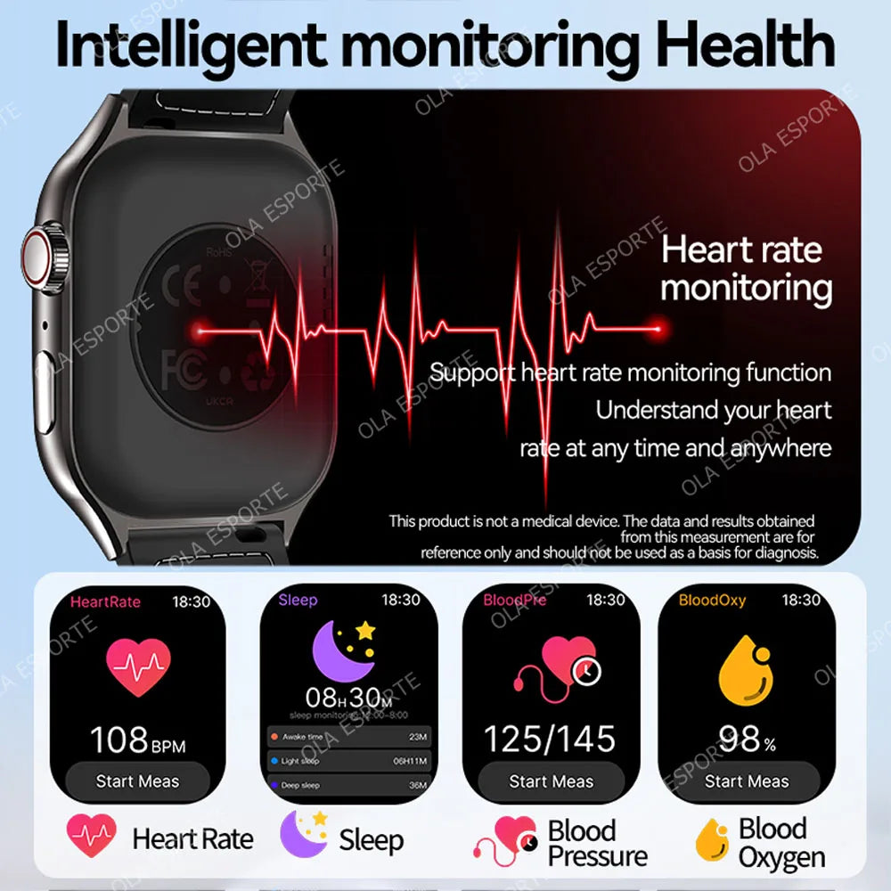 Ola Esporte 2.01" HD Smart Watch – ECG+PPG & Bluetooth Calls