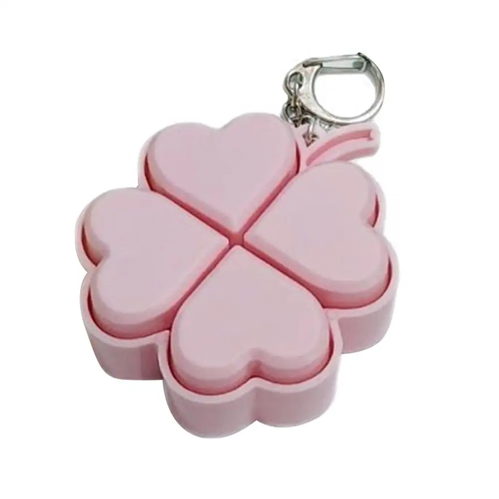 Lucky Clover Fidget Keychain Glowing Stress Relief Bag Charm Creative Glowing Four-leaf Clover Big Pendant Gift Oasis Select pink