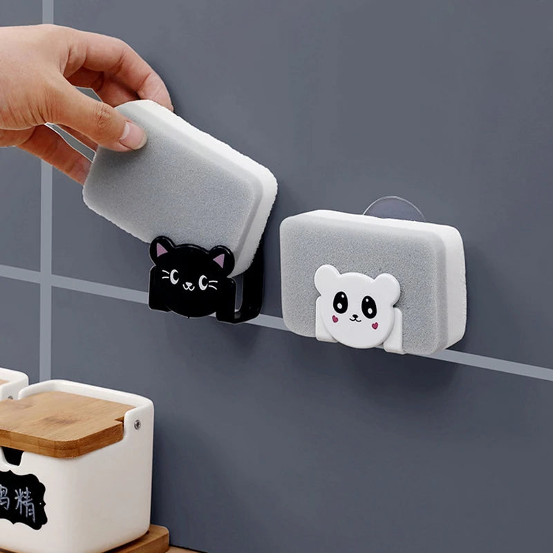 Suction Cup Sink Sponge Holder Sponge Drain Rack Kitchen Storage Hanger Punch Free Kitchen Tool Sink Rag Dishcloth Storage Rack Oasis Select