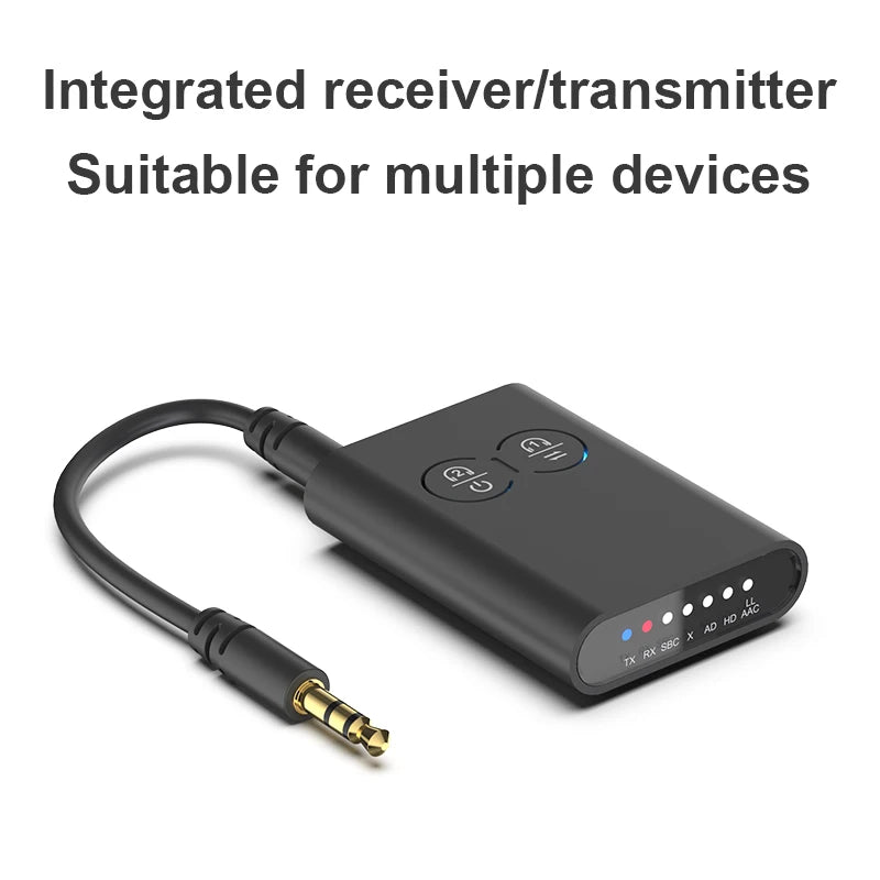 2 in 1 aptX Bluetooth Audio Receiver Transmitter aptX-Adaptive AD/HD/LL AAC 3.5MM AUX HiFi Music Multipoint Wireless Adapter Oasis Select