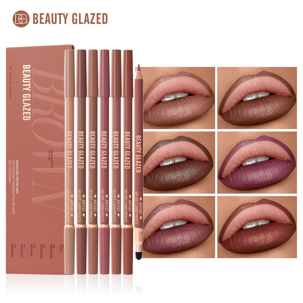 6-Piece Matte Dual-Ended Lip Liner Set – Long-Lasting, All Tones Lip Liner Set Oasis Select B