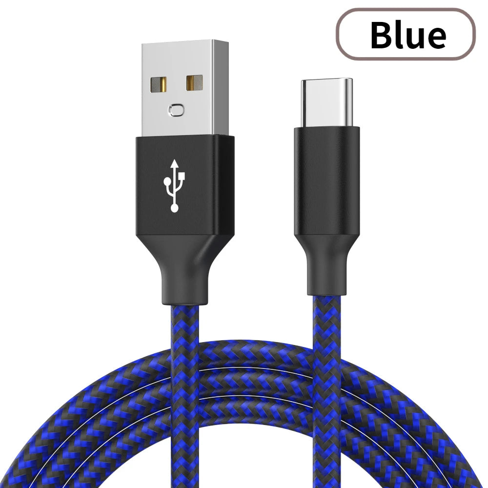 USB To Type-C Nylon Data Cable Supports 10A Ultra-Fast Charging 1m/3m Pptional Both Electrical Charging And Data Transmission Oasis Select USB to Type-c Blue 1m