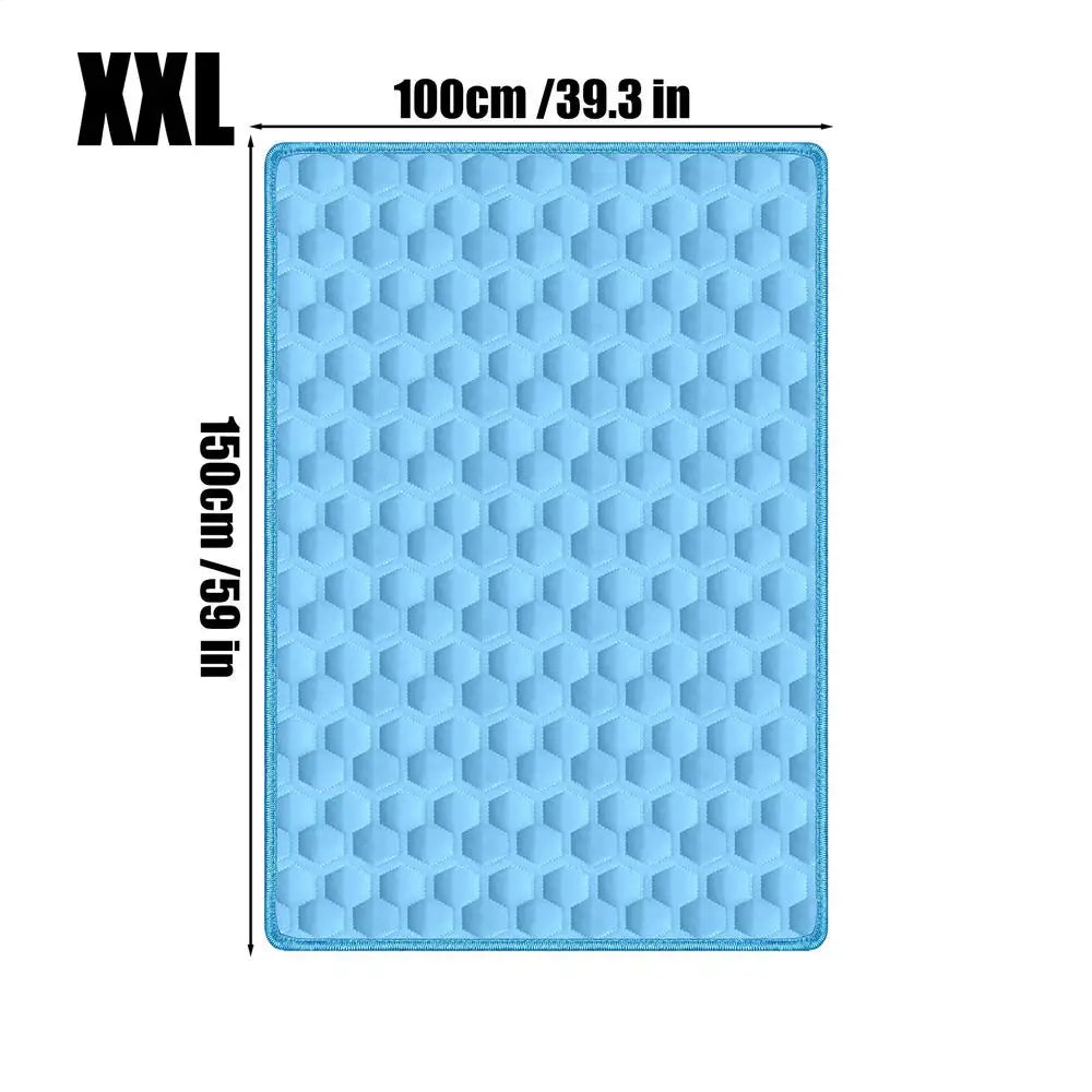 Pet Cooling Mat Summer dog Cold Bed Extra Large For Small Big Dogs Pet Accessories Cat Durable Blanket Sofa Cat Ice Pad Blanket Oasis Select Blue Xxl