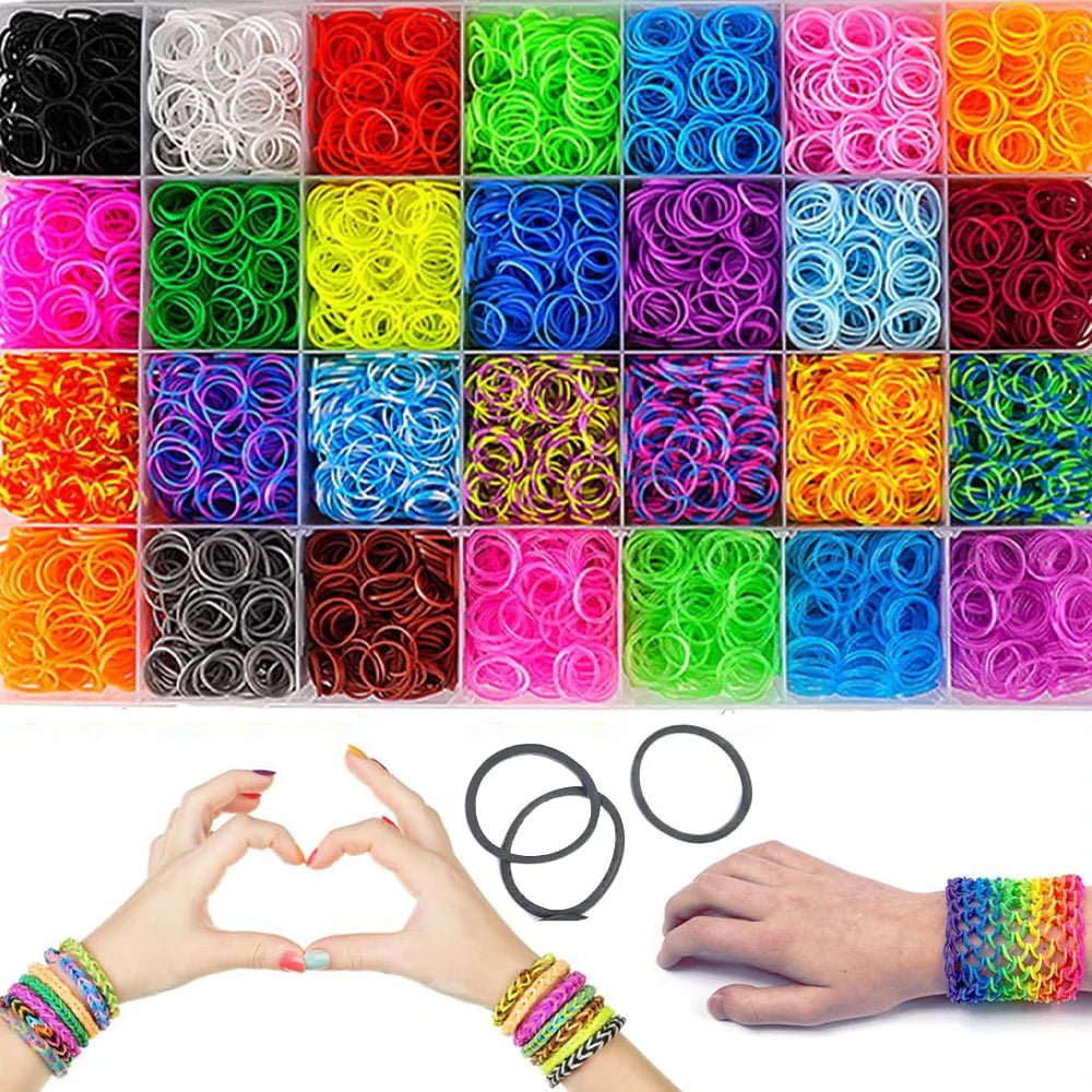 600pcs Loom Rubber Bands Kit Bracelet Making Kit for Kids Elastic Weaving Lacing DIY Crafting Gift Girl Oasis Select