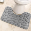 Washroom toilet foot mat U-shaped floor mat waterproof pad Bathroom bathroom water absorption anti-skid pad Oasis Select Light Grey
