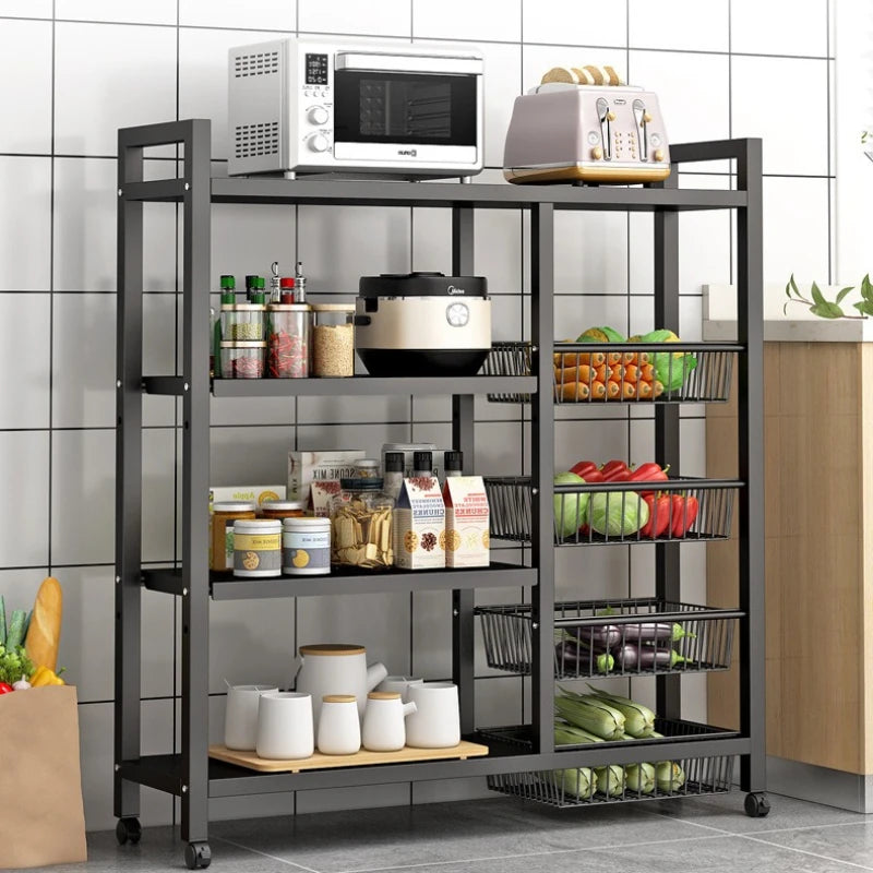 Kitchen storage rack Floor-to-ceiling multi-layer household fruit and vegetable basket storage rack Multifunctional storage rack Oasis Select