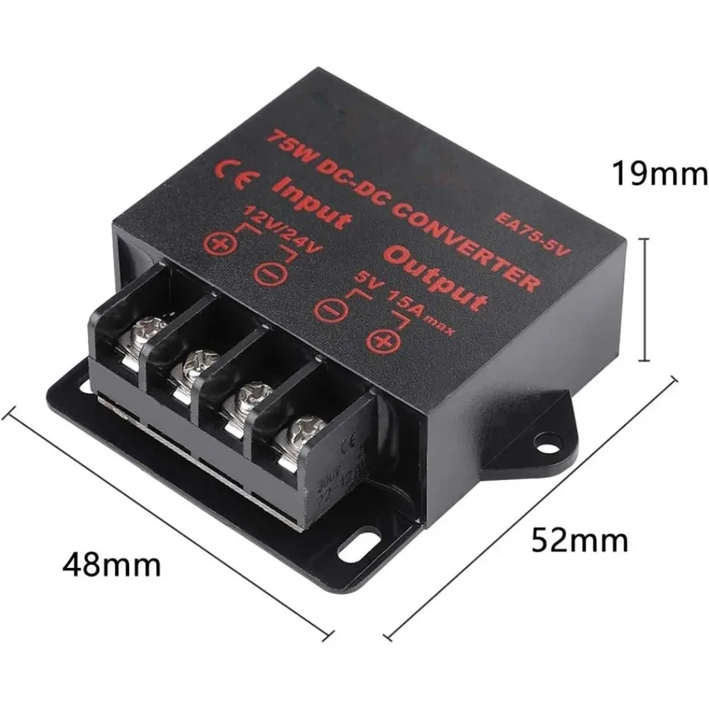 12V24V to 5V 3A 5A 10A 15A DC Converter Voltage Reducer Regulator Step Down Buck Converter Power Supply Volt Transformer Module Oasis Select