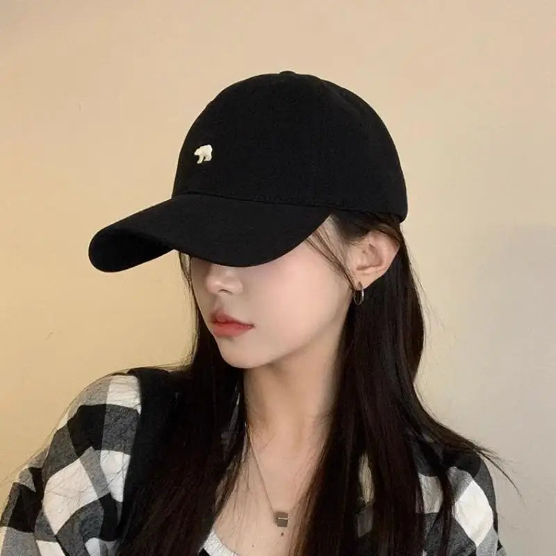 Unisex Baseball Cap With Bear Design Soft Khaki Fabric Baseball Cap Stylish Oasis Select