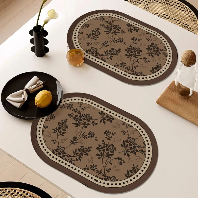 French Waterproof Leather Placemat Grease-proof Washless Placemat Dishes Scalder-proof Thermal Insulation Mat Western Placemat Oasis Select A1 30 x 50cm