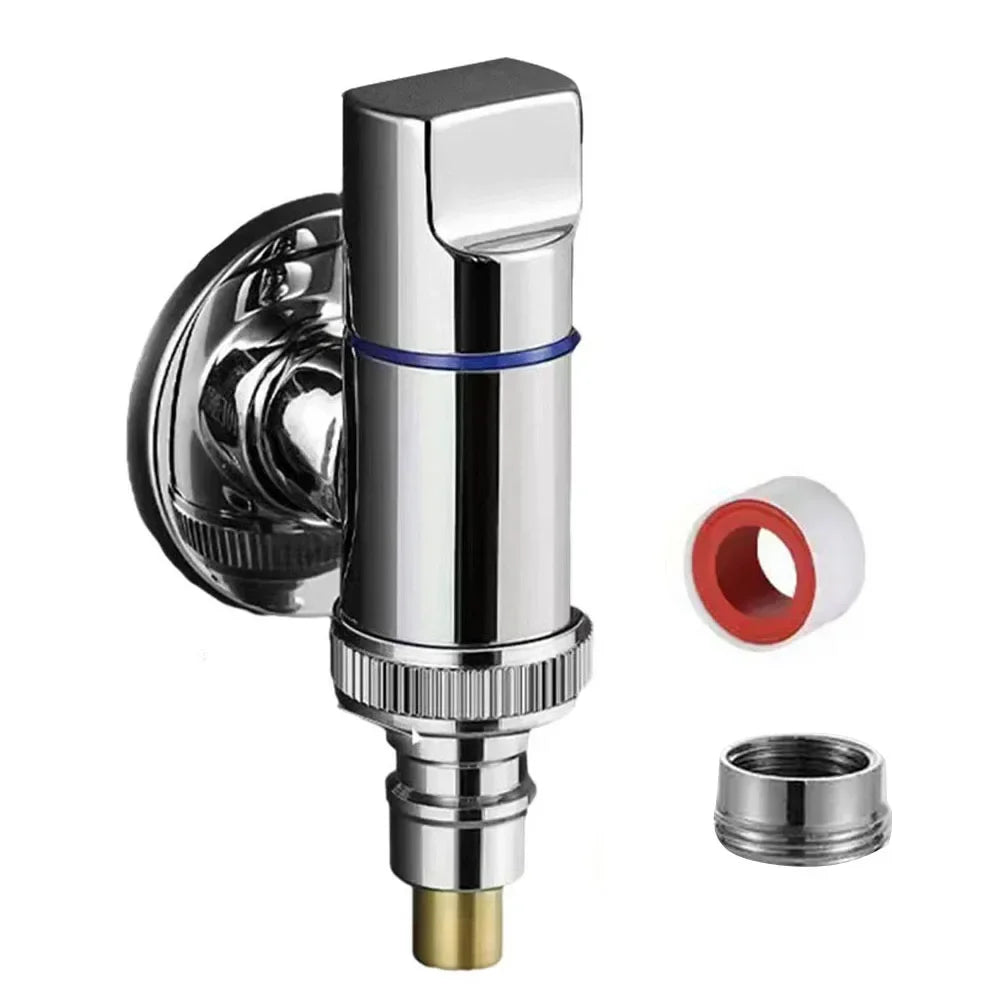 G1/2 Quick-Open Angle Valve | Wall-Mounted 3-Way Water Stop Plumbing Angle Valve Oasis Select Silver G1 2 G3 4