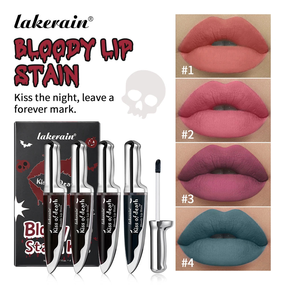 Lakerain Fake Bloody Lip Stain Gel-like Waterproof Spill-proof Long Lasting Matte Lip Tinting Halloween Party Lip Cosmetics Oasis Select