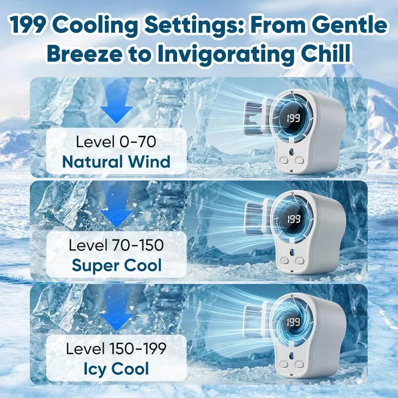Clip on Semiconductor Cooling Car Fan USB Rechargeable Portable Desk Fan LED Display 360 Rotation Quiet Long Battery for Camping Oasis Select