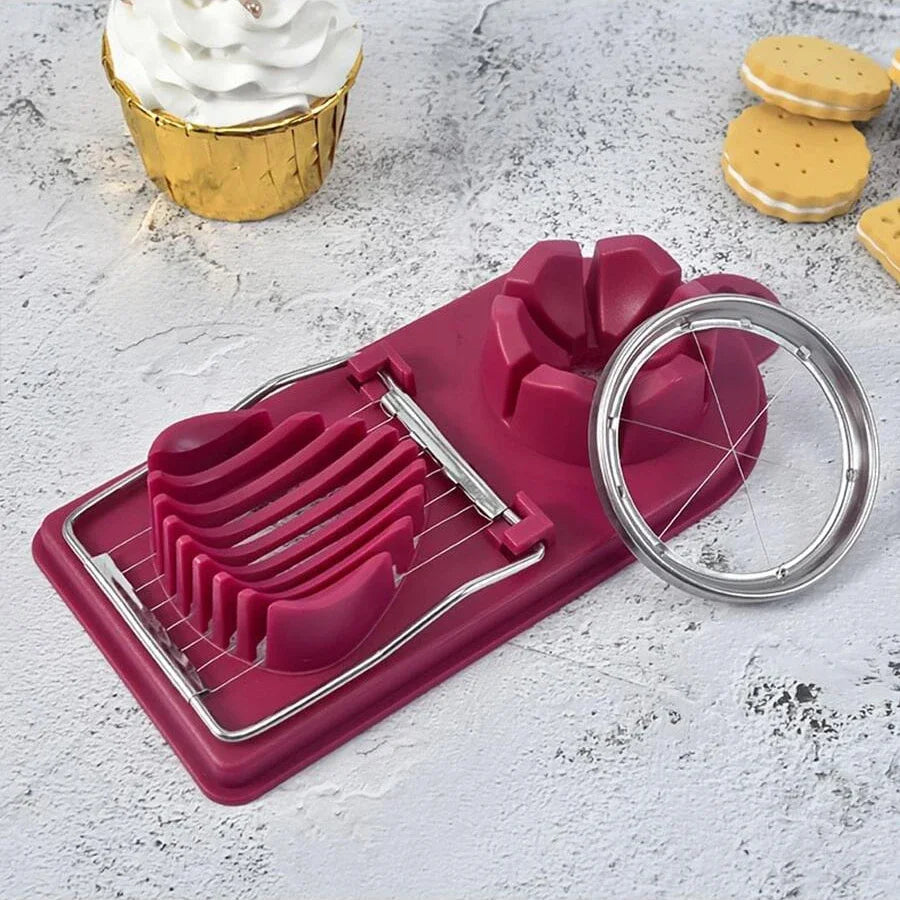 Multifunctional PP Base egg cutter 2-in-1 stainless steel wire pull egg cutter for hanging high-quality kitchen accessory tools Oasis Select