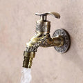 Retro Wall-Mounted Single Cold Faucet | Engraved Zinc Alloy