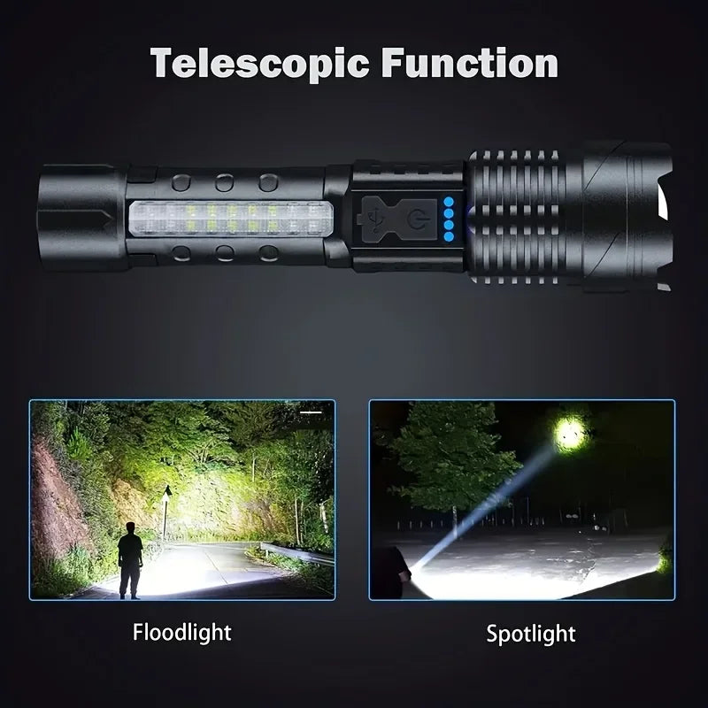 P50 LED Tactical Flashlight 2000LM | Zoom, Rechargeable USB-C