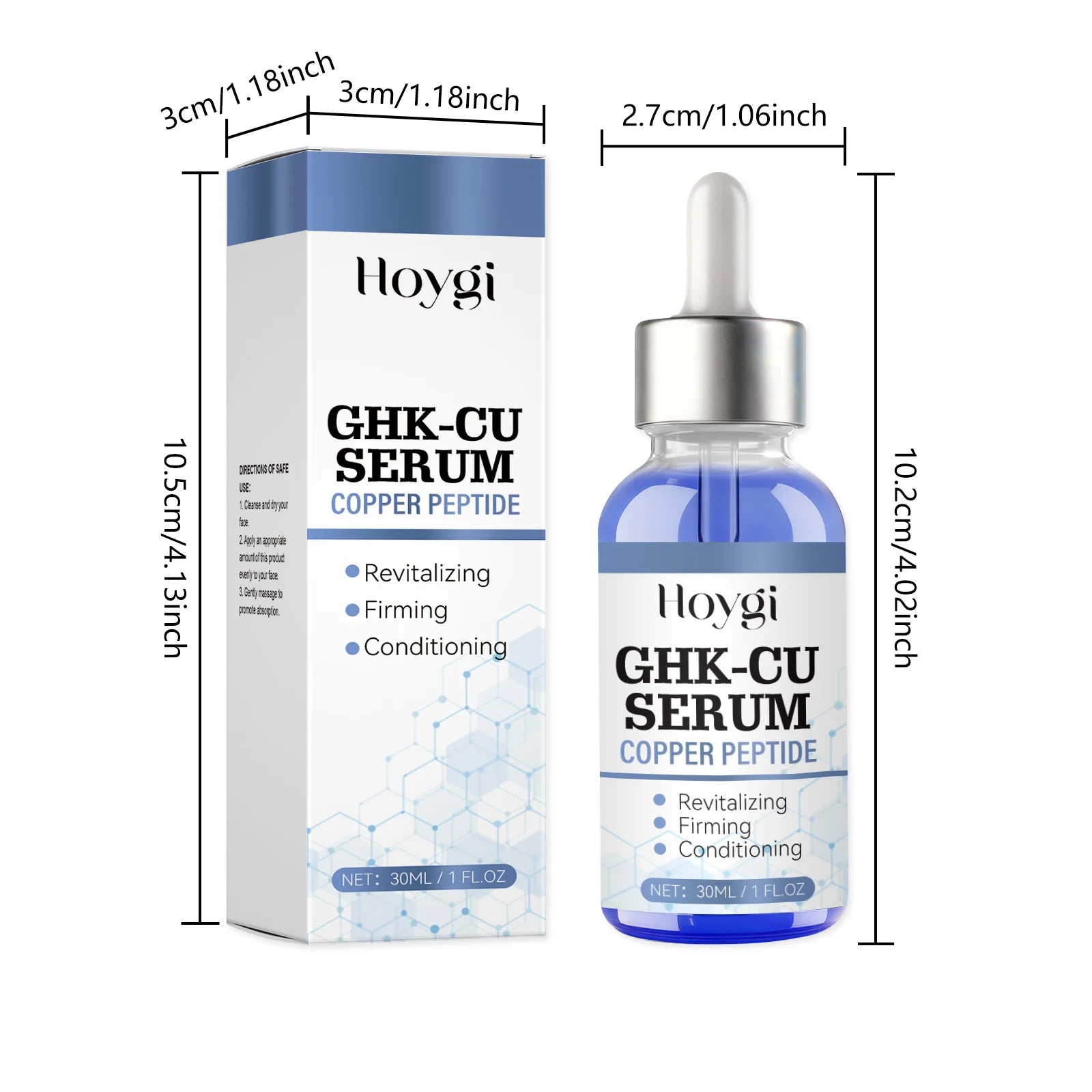 Copper Peptide Serum Anti Aging Face Serum Firming Lifting Fade Fine Lines Pore Shrinking Moisturizer Hyaluronic Acid Skin Care Oasis Select