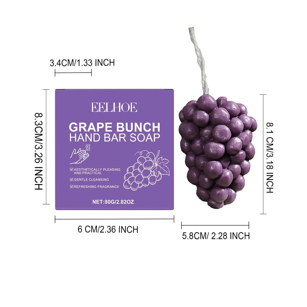 EELHOE Grape Bunch Handmade Soap Bar – Moisturizing & Decorative Handmade Bar Soap Oasis Select 80g Boxed