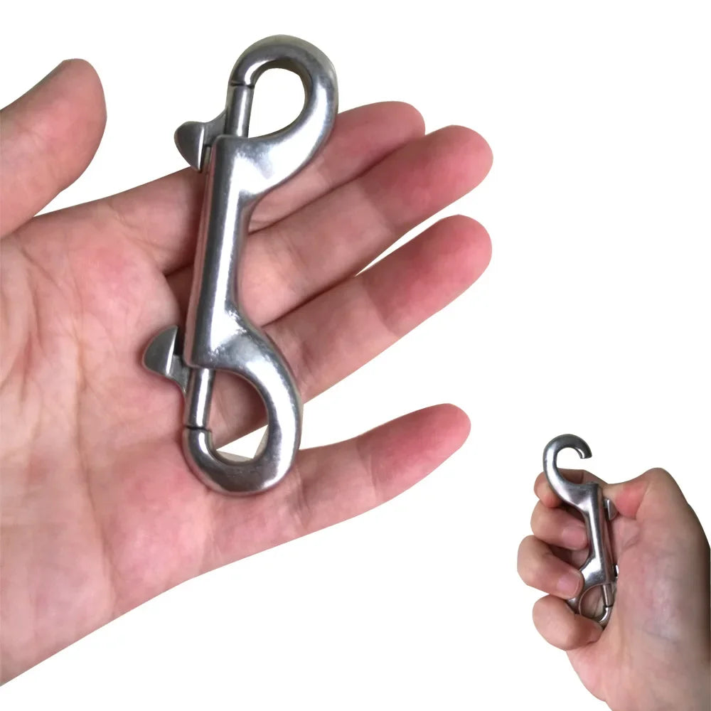1PCS 2PCS 316 Stainless Steel Scuba Diving Eye Double End Snap Hook Marine Grade Boat Quick Release Key Ring Bolt Buckle Clip Oasis Select