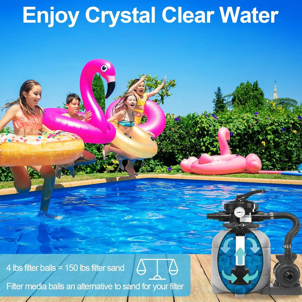 New Swimming Pool Filter Ball, A Newly Upgraded And Efficient To Swimming Pool Filter Sand, Reusable Environmentally Filter Ball Oasis Select