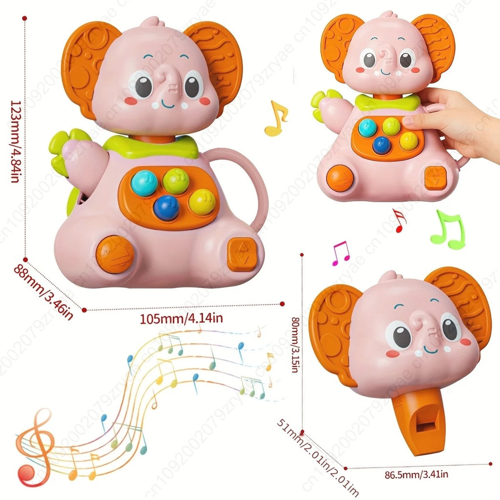Baby Rattle Toy with Elephant Shapes - Sensory Development Toy for Infants & Toddlers, Mixed Colors - Hand-Eye Coordination, Oasis Select