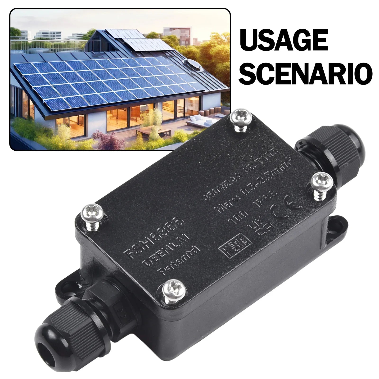 IP66 Waterproof 2-Port Outdoor Junction Box 240V Black Outdoor Junction Box Oasis Select