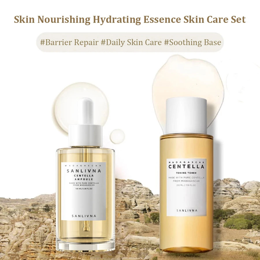 Centella asiatica Madagascar toner, ampoule essence set moisturizing and hydrating to improve skin dehydration and acne problems Oasis Select