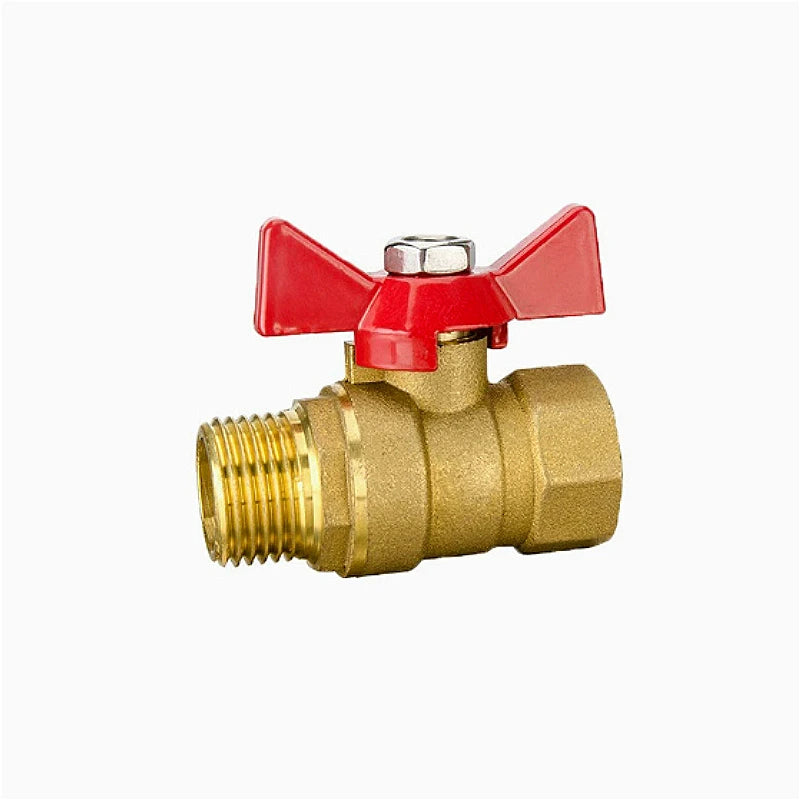 1/4" 3/8" 1/2" 3/4" Female To Female Thread Two Way Brass with Butterfly Handle Shut Off Ball Valve for Fuel Gas Water Oil Air Oasis Select