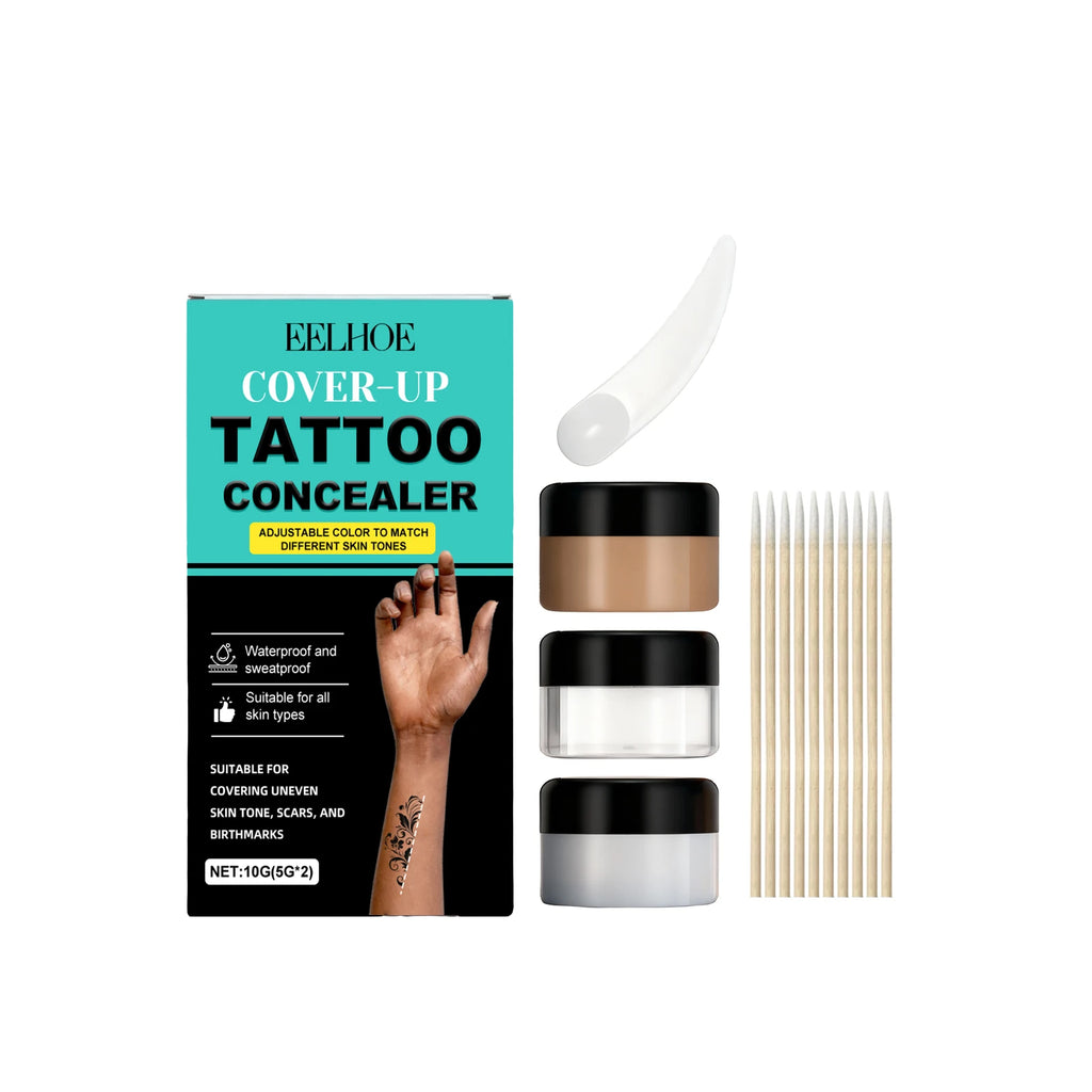 Tattoo Concealer Kit – Full Coverage Body Makeup, All Skin Types Body Tattoo Concealer Oasis Select 1set boxed