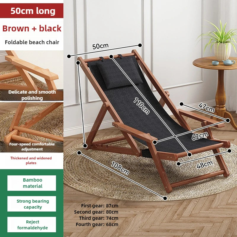 Folding beach chair, nap lounge chair, outdoor portable backrest chair, backrest chair, comfortable home use, adjustable Oasis Select beach chair D