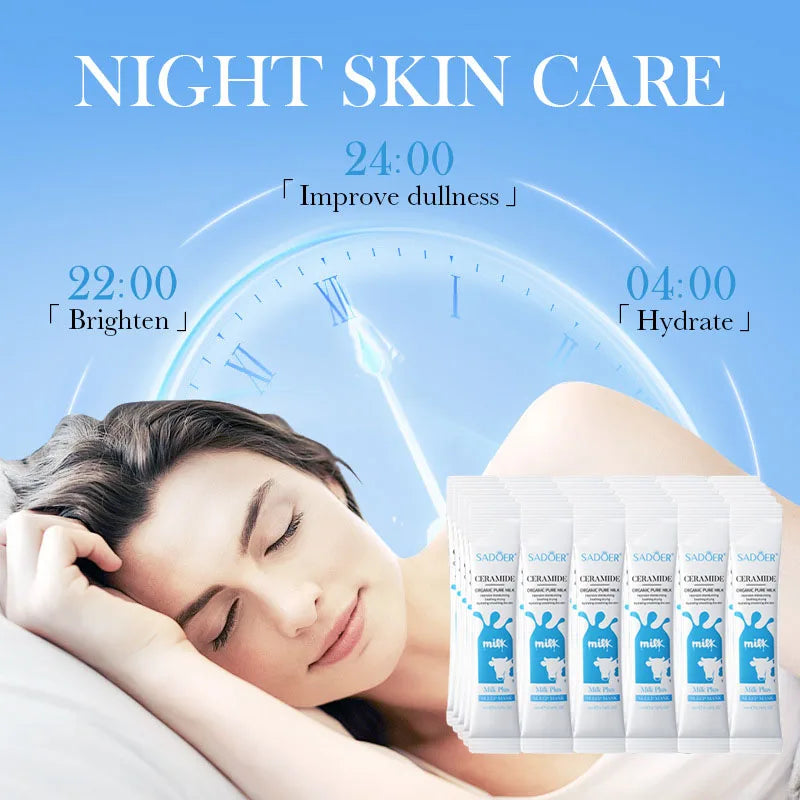 SADOER Milk Sleeping Mask 30pc – Hydrating & Anti-Wrinkle Sleeping Face Mask Oasis Select