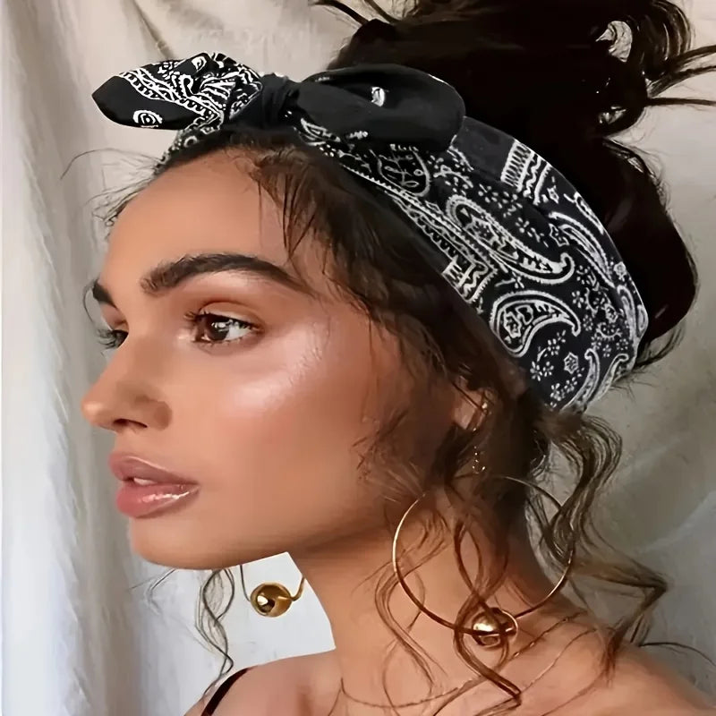 6 pieces of Bohemian-style women's bow-shaped hair ties, suitable for all seasons, outdoor activities and daily wear Oasis Select