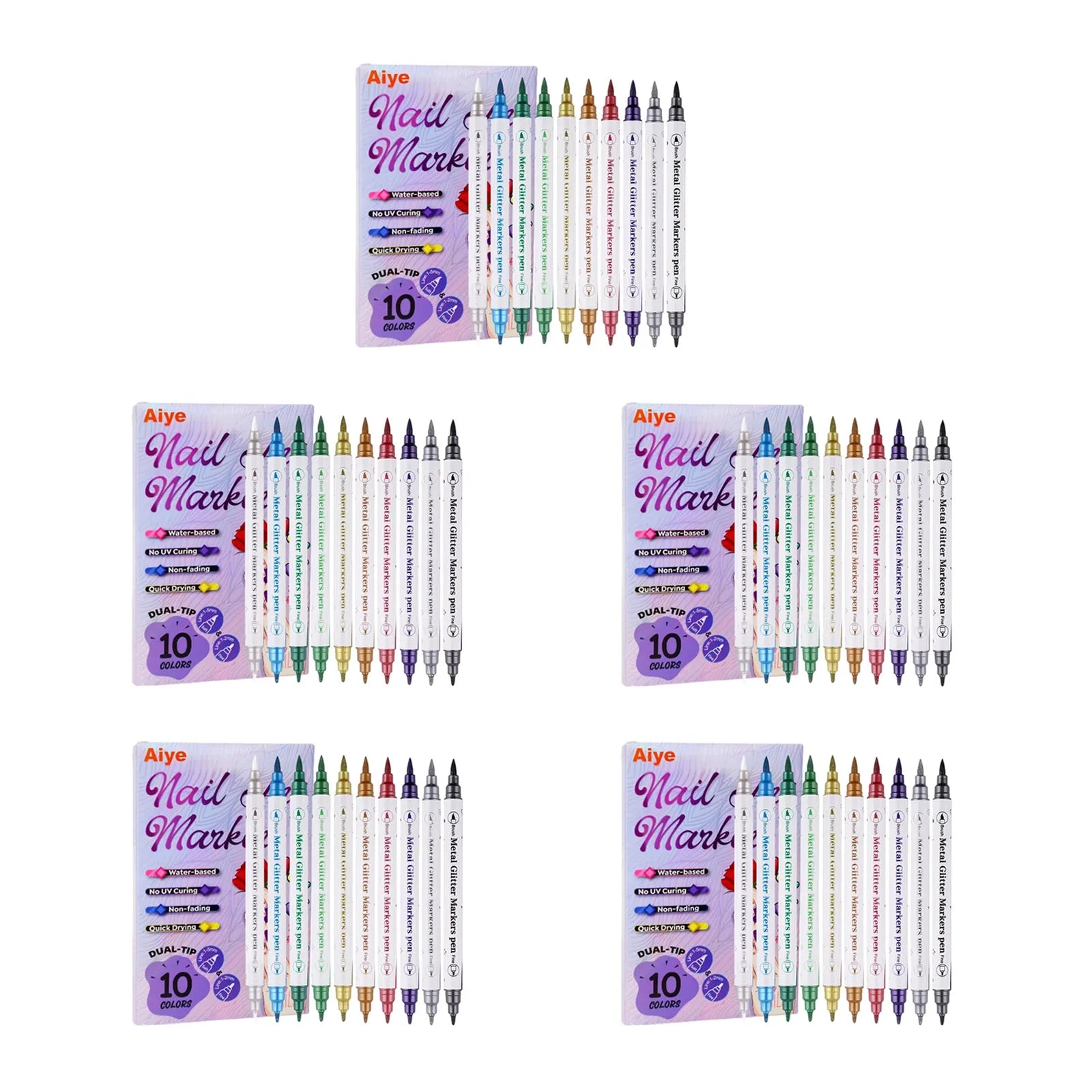 10Pcs/Set DIY Nail Art Graffiti Pen Nail Polish Pens Drawing Painting Point Liner Acrylic Painted Pen Waterproof Quick-drying Oasis Select 5 Sets