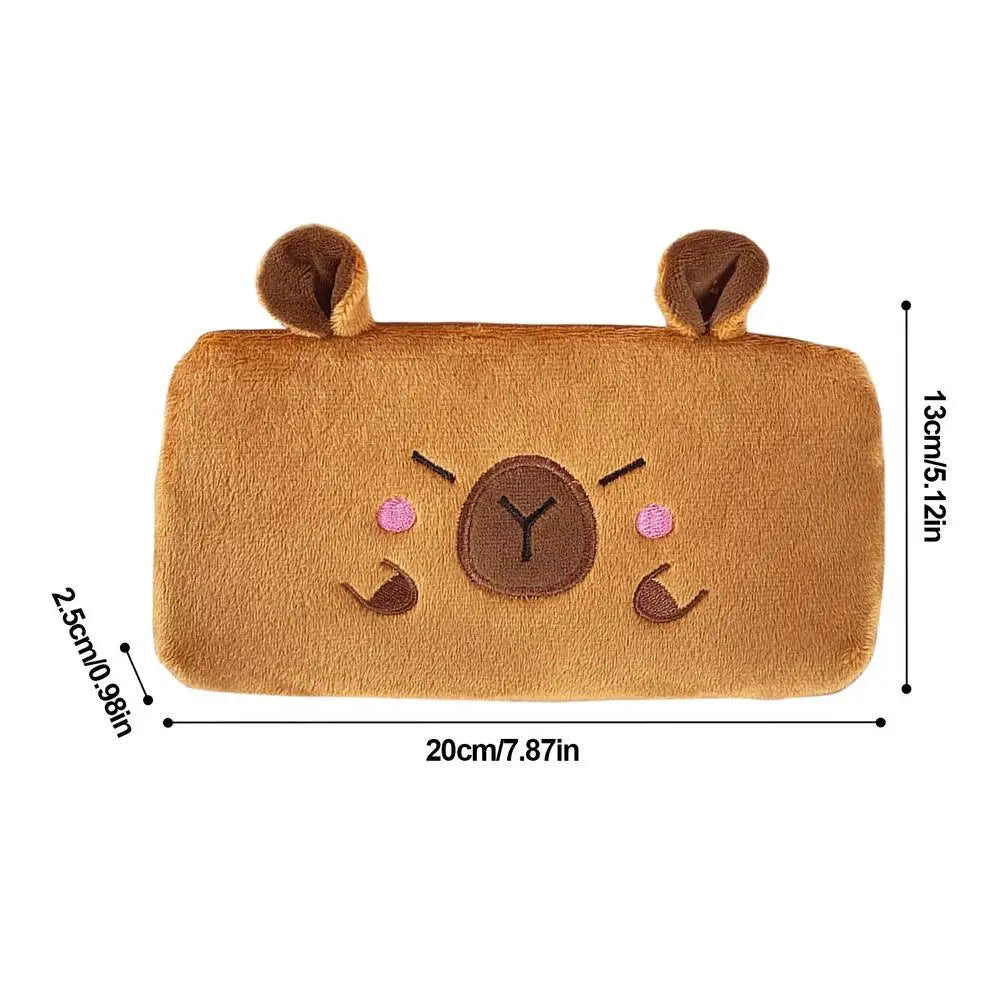 Capibala Plush Pencil Case Cute Large Capacity Pencil Case Office Storage Bag Student Stationery School Supplies Pencil Cases Oasis Select C