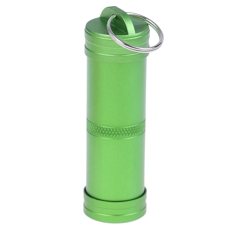 EDC Waterproof Capsule Keychain Case – Aluminum Pill & Gear Pod