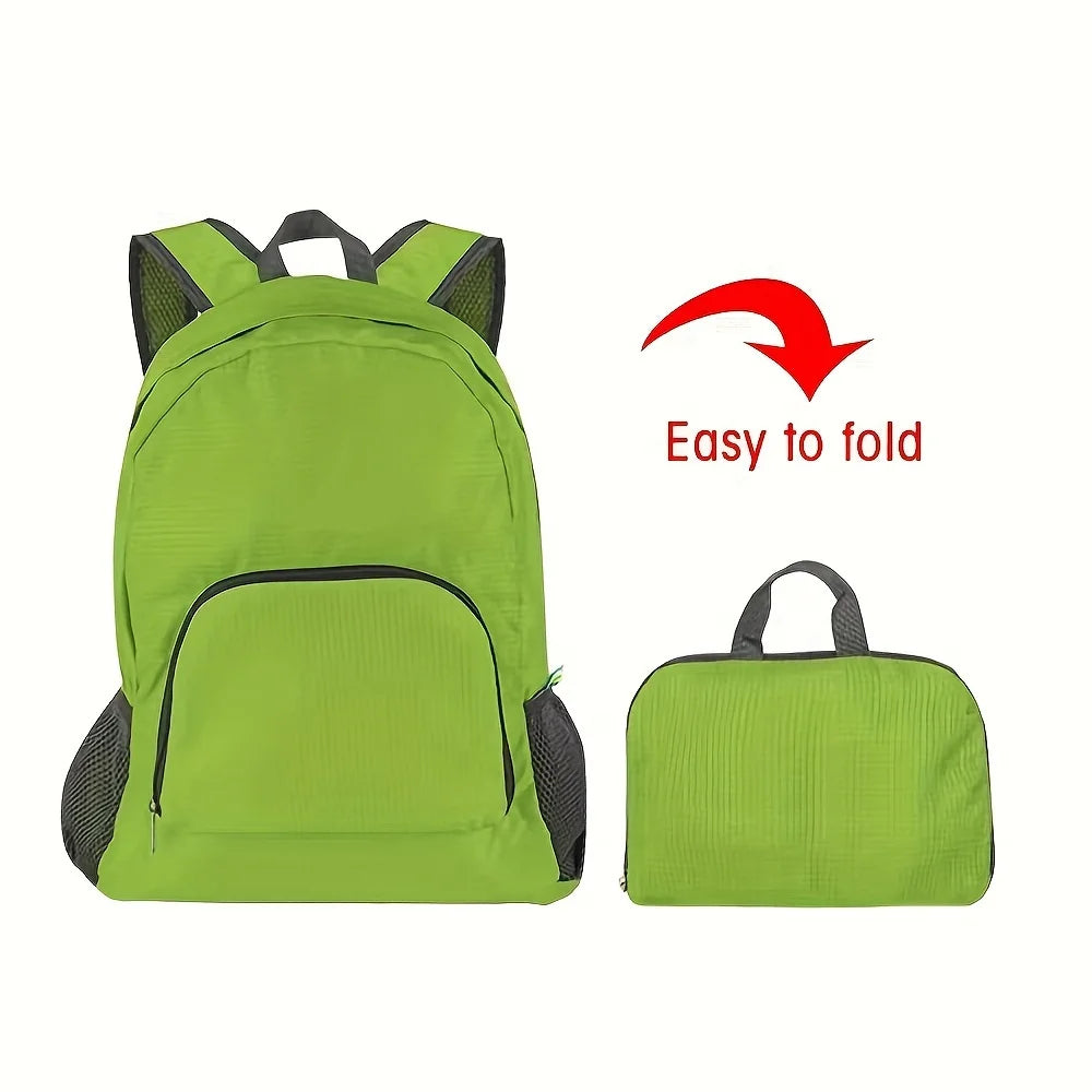 Large Capacity Durable Foldable Canvas Travel Hiking Camping Backpack with Adjustable Shoulder Straps and Zipper Closure Oasis Select Green color