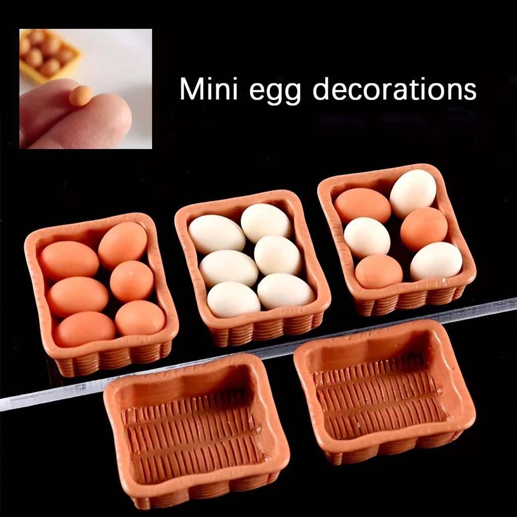 Miniature egg carton simulation decoration 1:12 dollhouse kitchen accessories shooting scene props, decorative ornaments Oasis Select