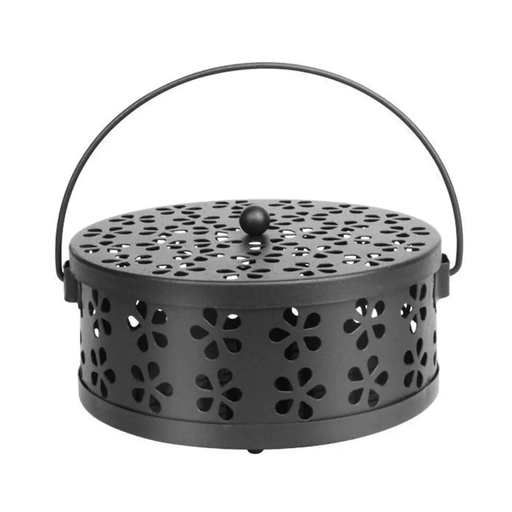 Metal Mosquito Coil Holder with Lid & Handle | Outdoor Camping Mosquito Coil Holder Oasis Select Black United States
