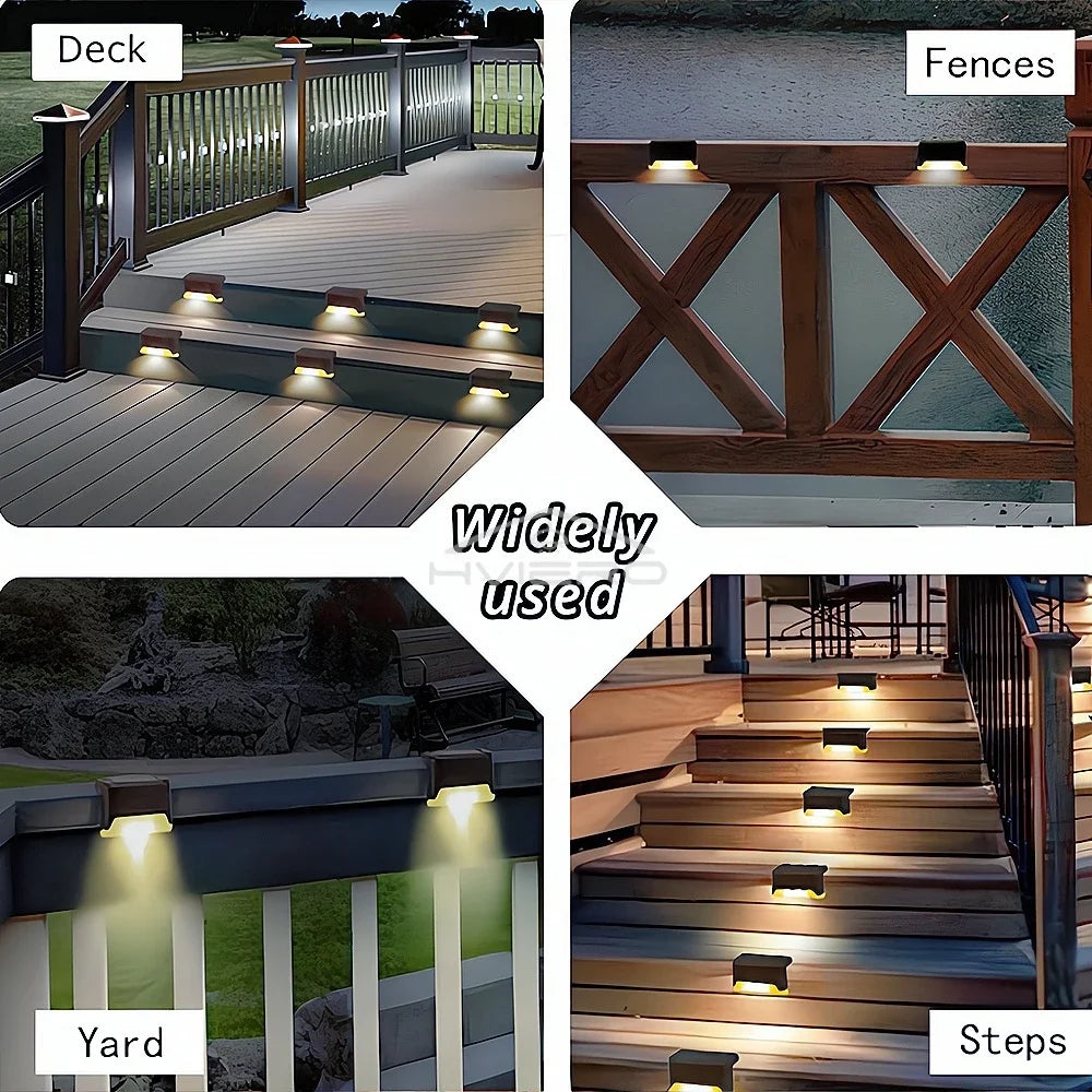 HVIERO Solar LED Stair & Step Lights | IP65 Waterproof Outdoor