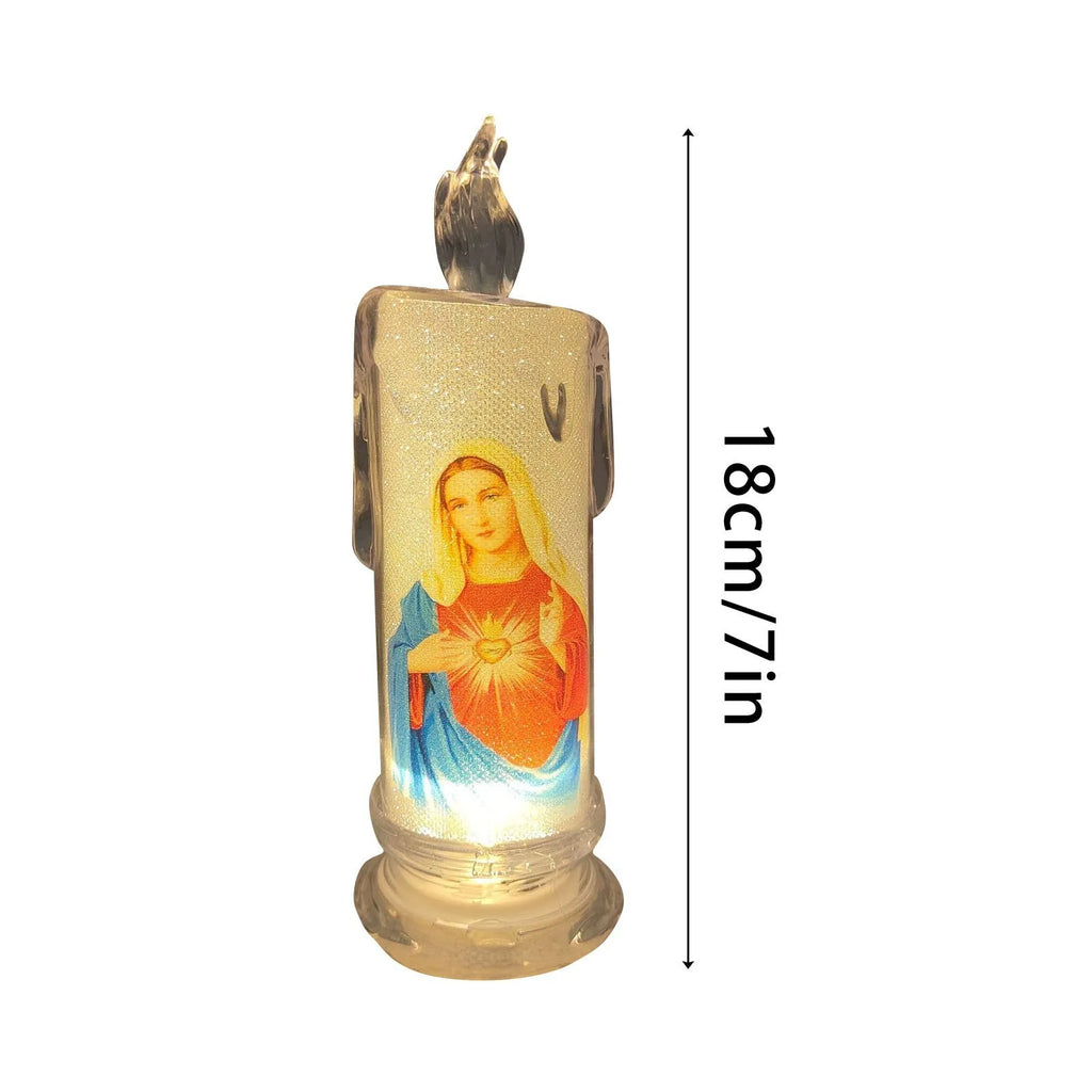 LED Flameless Devotional Prayer Candle – Religious Decor Flameless LED Candle Oasis Select