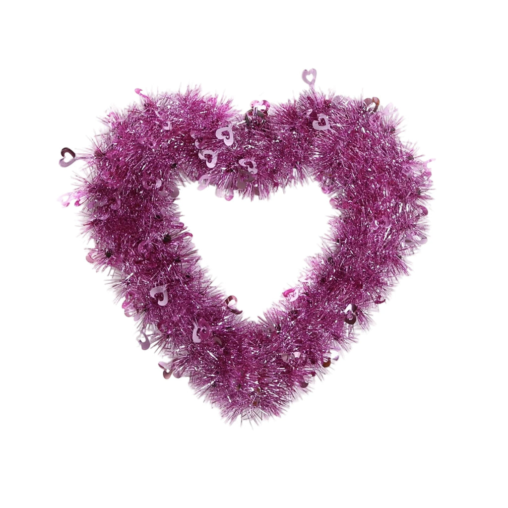 Red Heart Glitter Wreath – Valentine's, Wedding & Party Decor Holiday Wreath Decor Oasis Select Pink