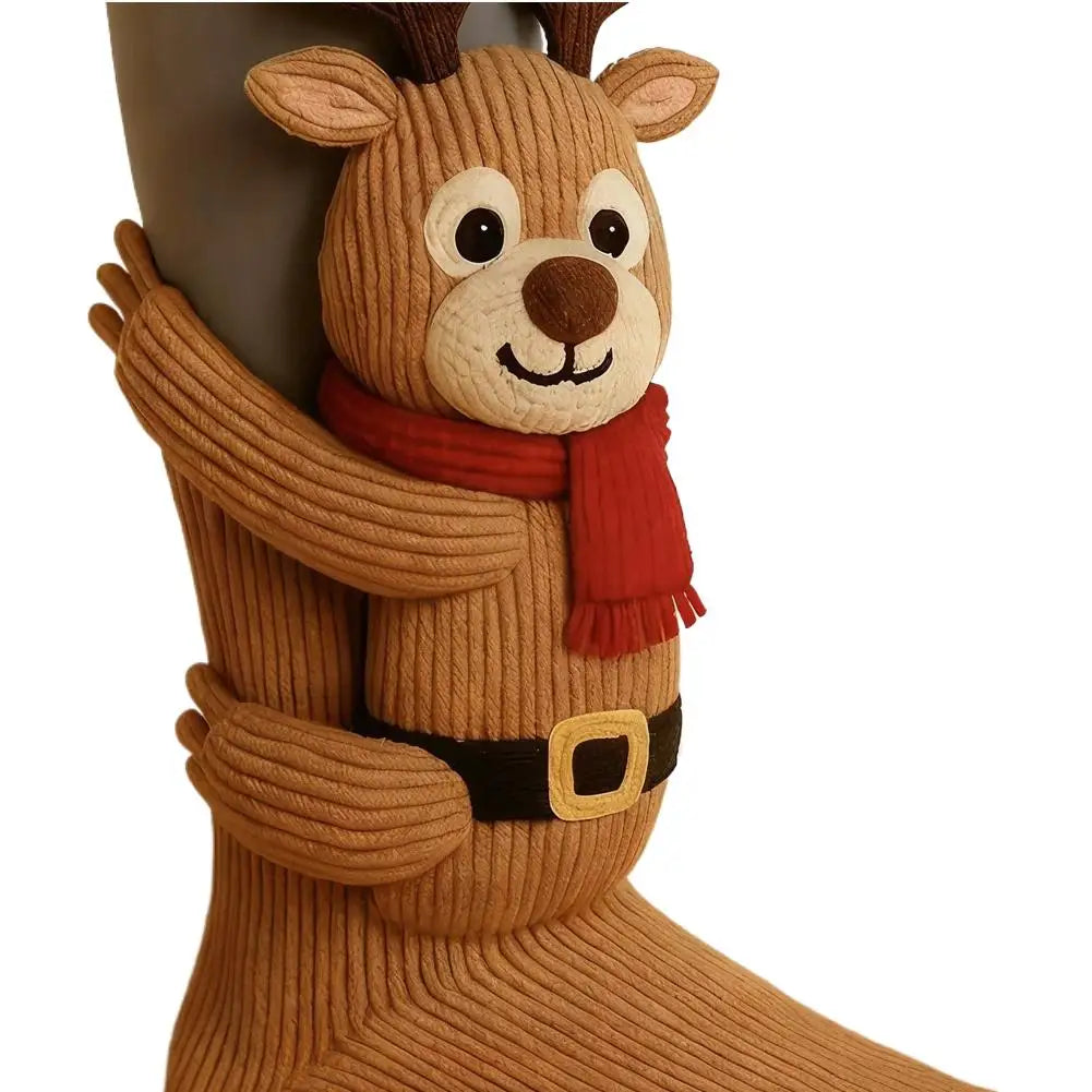 3D Knit Animal Socks Cute Floor Socks Hand Crocheted Double Layer Warm Sock with Cute Rabbit Panda Animals Christmas Gifts Oasis Select 11 35-39